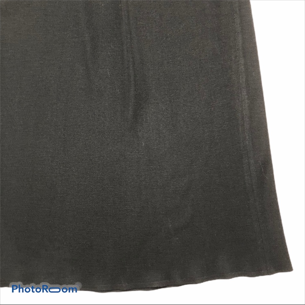 Ming Wang Black Ribbed Knit Stretch A Line Skirt - Picture 4 of 8